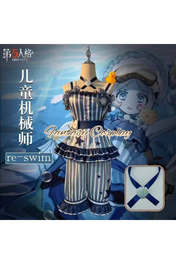 Identity V Mechanic Tracy Reznik Re-Swim Blue Outfit Cosplay Costume